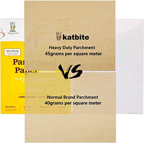 Katbite Heavy Duty Unbleached Parchment Paper, 200 Pcs, 9x13 inch