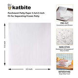 Katbite Hamburger Patty Paper 1000Pcs, 5.5"x5.5" Non Stick Parchment Paper Squares Sheets for Patty Serperate, Burger Press, Ground Beef, Freezing or Candy Wrappers, Use for Oven, Microwave or Freezer