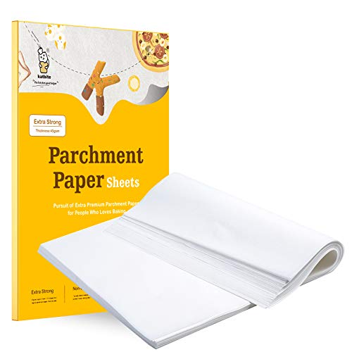 Katbite 16x24 inch Heavy Duty Parchment Paper Sheets, 100Pcs Precut Non-Stick Full Parchment Sheets for Baking, Cooking, Grilling, Frying and Steaming, Full Sheet Baking Pan Liners, Commercial Baking
