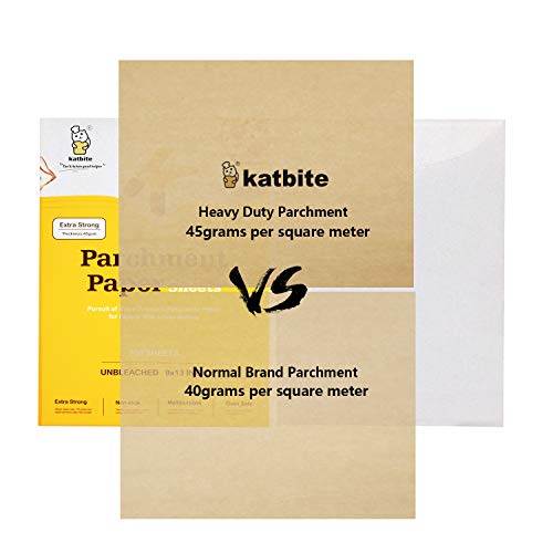 Katbite 200Pcs 9x13 inch Heavy Duty Parchment Paper Sheets,White 