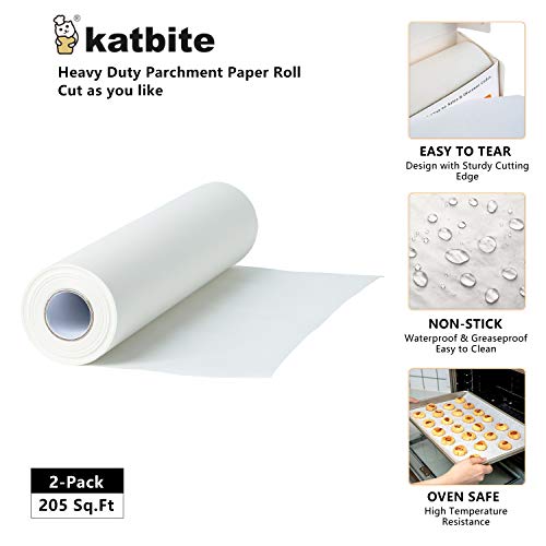 Katbite 200Pcs White Parchment Paper Sheets 12x16IN, Pre-Cut Heavy Duty  Parchment Baking Paper for Air Fryer, Baking Cookie Pans, Oven