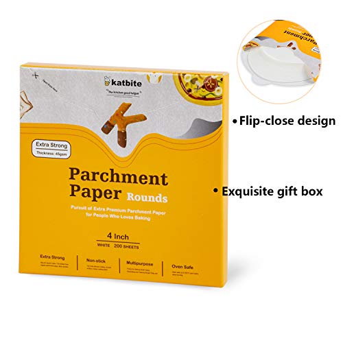 KATBITE Extra Strong Parchment Paper 4 Inch Round Liner Patty Paper 200  Sheets