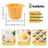 Katbite Parchment Baking Cups Cupcake Liners 160PCS, Christmas Cupcake Liners, Disposable Muffin Baking Liners, Heavy Duty Grease Resistant, Birthday Party, Top Hat Shape With 5 Decorations