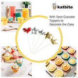 Katbite Parchment Baking Cups Cupcake Liners 160PCS, Christmas Cupcake Liners, Disposable Muffin Baking Liners, Heavy Duty Grease Resistant, Birthday Party, Top Hat Shape With 5 Decorations