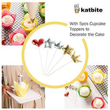 Katbite Tulip Cupcake Liners 200PCS, Muffin Liners Baking Cups, Cupcake Wrapper for Party, Wedding, Birthday, Christmas Cupcake Liners with 5 Decorations