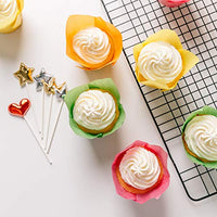 Katbite Tulip Cupcake Liners 200PCS, Muffin Liners Baking Cups, Cupcake Wrapper for Party, Wedding, Birthday, Christmas Cupcake Liners with 5 Decorations
